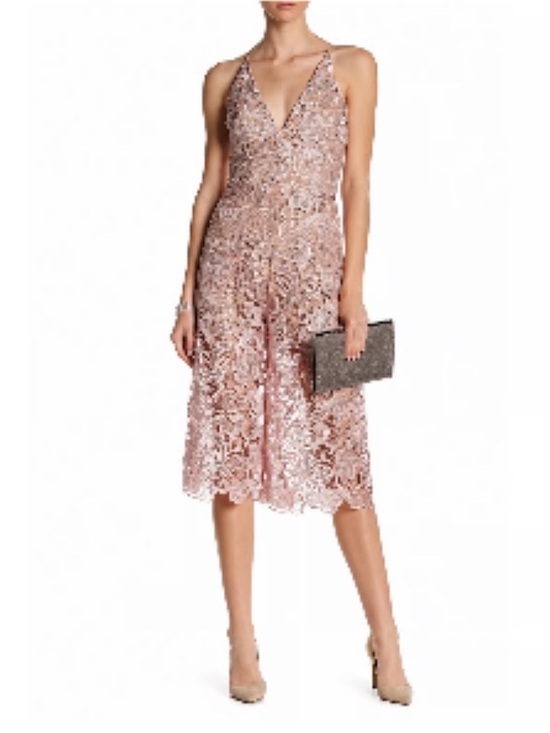 Dress the Population Pants - Dress the Population NWT Rose Lace Cropped Wide Leg Jumpsuit Large